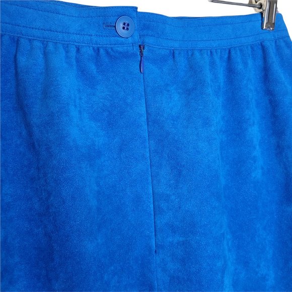 3 Piece Lot Suede Skirts Blue Red Tan Zip Up Back Pockets - Picture 4 of 12